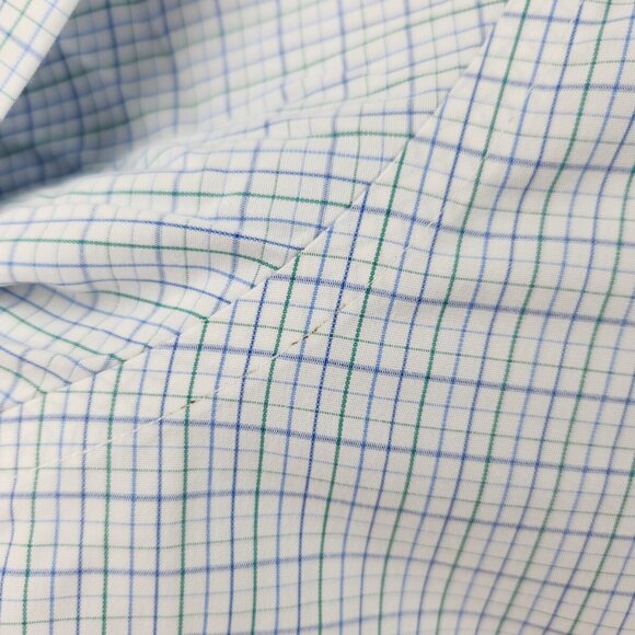 Brooks Brothers Regent 16.5 4/5 Cotton Non-Iron Blue and Green Check Long Sleeve - Picture 16 of 16